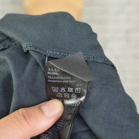 Mens All Saints Bracketsleo Crew graphic tee t-shirt - Picture 8 of 9